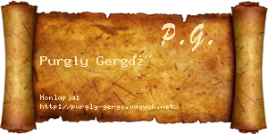 Purgly Gergő névjegykártya