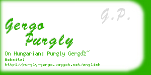 gergo purgly business card